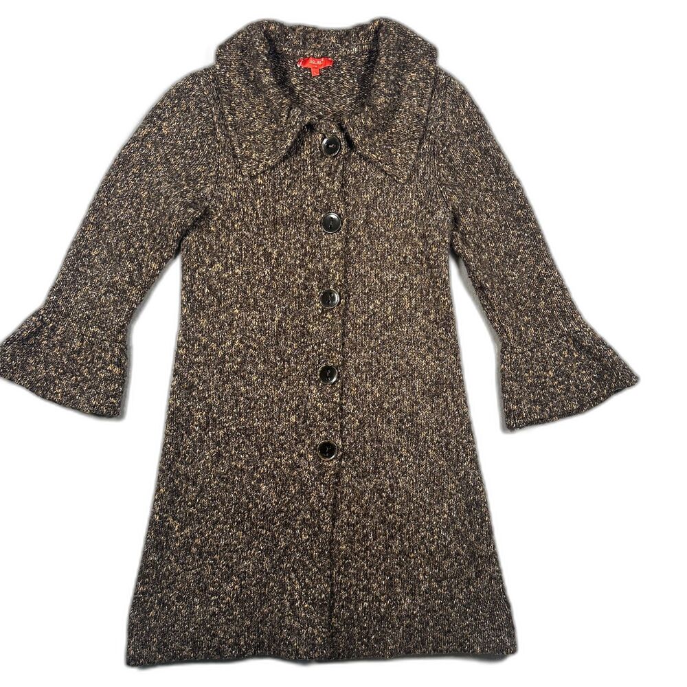 LO RI Women's Made in Italy Long Sleeve Marled Chunky Knit Cardigan Sweater M/L